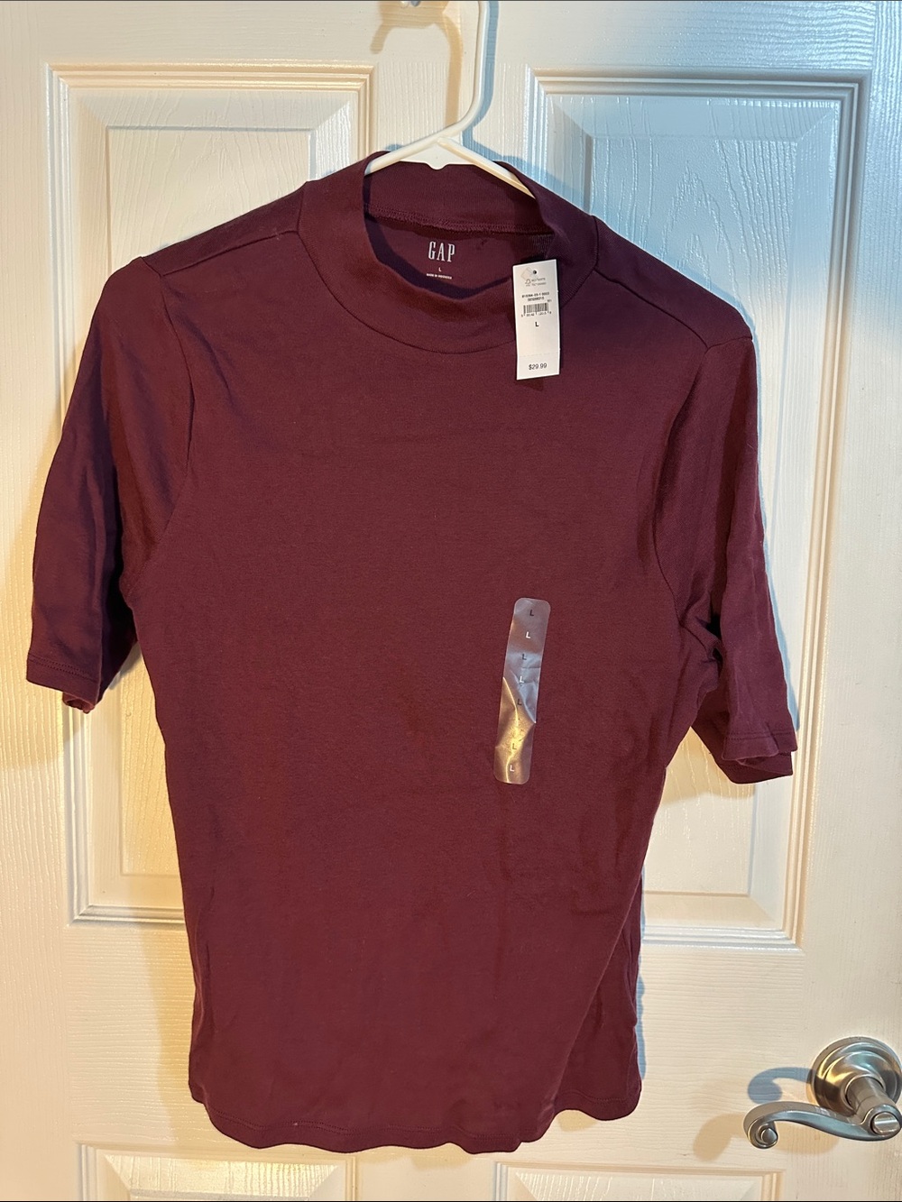 GAP Short Sleeve Crewneck Tee in Deep Wine
